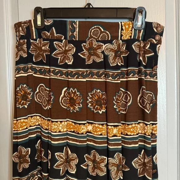 VTG Cappagallo Maxi Skirt Sz 8 Brown Beach Button Boho Stretch Soft Hippie READ - Picture 4 of 15